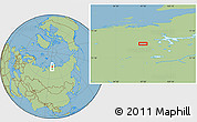 Savanna Style Location Map of the area around 73° 52' 43" N, 97° 49' 29" E