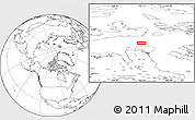 Blank Location Map of the area around 74° 8' 51" N, 106° 10' 30" W