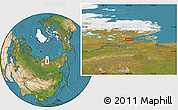 Satellite Location Map of the area around 74° 8' 51" N, 109° 43' 29" E