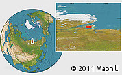 Satellite Location Map of the area around 74° 8' 51" N, 112° 16' 30" E