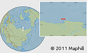 Savanna Style Location Map of the area around 74° 8' 51" N, 123° 19' 29" E, hill shading