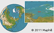 Satellite Location Map of the area around 74° 8' 51" N, 132° 40' 30" E