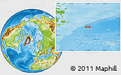 Physical Location Map of the area around 74° 8' 51" N, 13° 31' 30" W