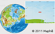 Physical Location Map of the area around 74° 8' 51" N, 158° 10' 30" E