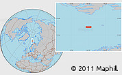 Gray Location Map of the area around 74° 8' 51" N, 16° 13' 30" E
