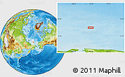 Physical Location Map of the area around 74° 8' 51" N, 171° 46' 30" E