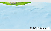 Physical 3D Map of the area around 74° 8' 51" N, 19° 28' 30" W