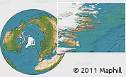 Satellite Location Map of the area around 74° 8' 51" N, 19° 28' 30" W