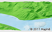 Political 3D Map of the area around 74° 8' 51" N, 21° 10' 29" W