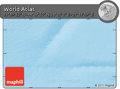 Shaded Relief Map of the Area around 74° 8' 51" N, 24° 43' 30" E