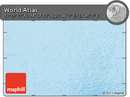 Shaded Relief Map of the Area around 74° 8' 51" N, 27° 16' 29" E