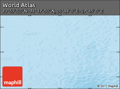 Shaded Relief Map of the Area around 74° 8' 51" N, 27° 16' 29" E