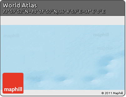 Physical 3D Map of the Area around 74° 8' 51" N, 36° 37' 30" E