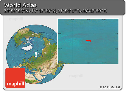 Satellite Location Map of the Area around 74° 8' 51" N, 38° 19' 30" E