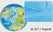 Physical Location Map of the area around 74° 8' 51" N, 3° 28' 30" E