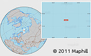 Gray Location Map of the area around 74° 8' 51" N, 41° 43' 30" E