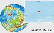 Physical Location Map of the area around 74° 8' 51" N, 42° 34' 30" E