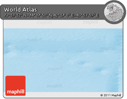 Shaded Relief 3D Map of the Area around 74° 8' 51" N, 43° 25' 29" E
