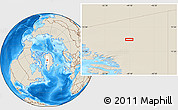 Shaded Relief Location Map of the area around 74° 8' 51" N, 49° 13' 30" W