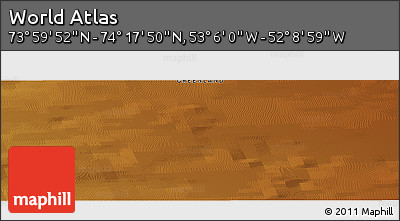 Physical Panoramic Map of the Area around 74° 8' 51" N, 52° 37' 30" W