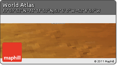 Physical Panoramic Map of the Area around 74° 8' 51" N, 52° 37' 30" W