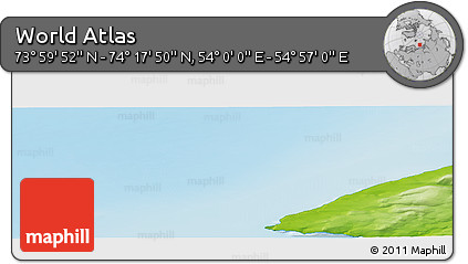 Physical Panoramic Map of the Area around 74° 8' 51" N, 54° 28' 30" E