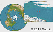 Satellite Location Map of the area around 74° 8' 51" N, 70° 28' 29" W