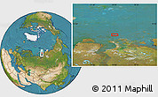 Satellite Location Map of the area around 74° 8' 51" N, 74° 52' 30" E