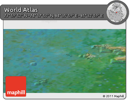 Satellite 3D Map of the Area around 74° 8' 51" N, 85° 4' 29" E