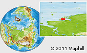 Physical Location Map of the area around 74° 8' 51" N, 85° 4' 29" E