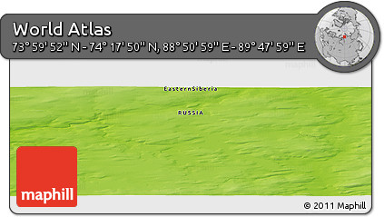 Physical Panoramic Map of the Area around 74° 8' 51" N, 89° 19' 29" E