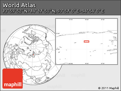 Blank Location Map of the Area around 74° 8' 51" N, 94° 25' 30" E