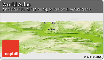 Physical Panoramic Map of the Area around 74° 8' 51" N, 96° 7' 30" E