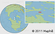 Savanna Style Location Map of the area around 74° 24' 53" N, 106° 10' 30" W