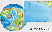 Physical Location Map of the area around 74° 24' 53" N, 11° 7' 30" E