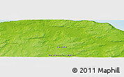 Physical Panoramic Map of the area around 74° 24' 53" N, 121° 28' 29" W