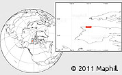 Blank Location Map of the area around 74° 24' 53" N, 123° 10' 30" W