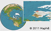 Satellite Location Map of the area around 74° 24' 53" N, 123° 10' 30" W