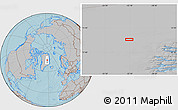Gray Location Map of the area around 74° 24' 53" N, 32° 13' 30" W, hill shading