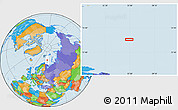 Political Location Map of the area around 74° 24' 53" N, 35° 46' 29" E