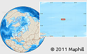 Shaded Relief Location Map of the area around 74° 24' 53" N, 35° 46' 29" E