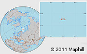 Gray Location Map of the area around 74° 24' 53" N, 37° 28' 30" E