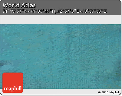 Satellite 3D Map of the Area around 74° 24' 53" N, 43° 25' 29" E