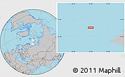 Gray Location Map of the area around 74° 24' 53" N, 47° 40' 29" E