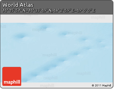 Physical 3D Map of the Area around 74° 24' 53" N, 48° 31' 29" E