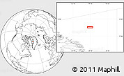Blank Location Map of the area around 74° 24' 53" N, 49° 13' 30" W