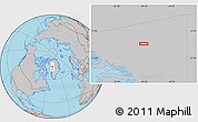 Gray Location Map of the area around 74° 24' 53" N, 49° 13' 30" W