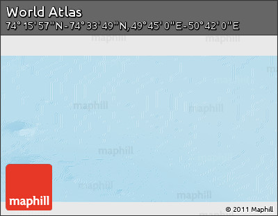 Physical 3D Map of the Area around 74° 24' 53" N, 50° 13' 30" E