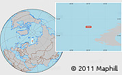 Gray Location Map of the area around 74° 24' 53" N, 50° 13' 30" E