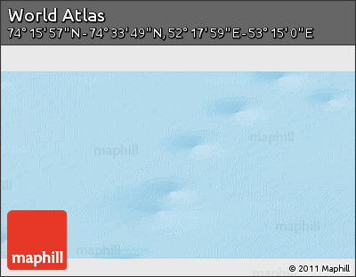 Physical 3D Map of the Area around 74° 24' 53" N, 52° 46' 29" E